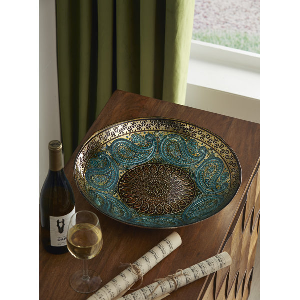 World Menagerie Paisley Round Glass Decorative Bowl & Reviews Wayfair